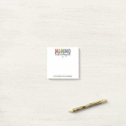 Custom Mammo Technologist Mammography Tech Gifts Post-it® Notes (Op bureau)