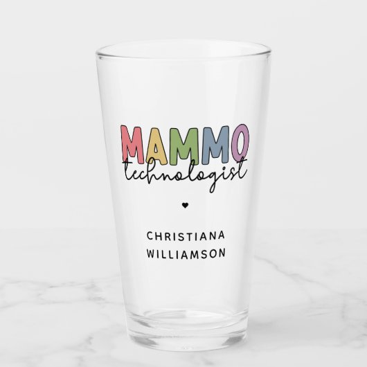 Custom Mammo Technoloog Mammography Tech Glas (Voorkant)