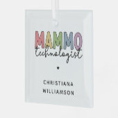 Custom Mammo Technoloog Mammography Tech Glas Ornament (Voorkant links)