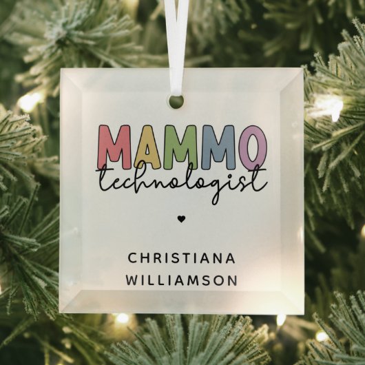 Custom Mammo Technoloog Mammography Tech Glas Ornament (Insitu)