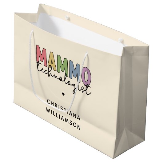 Custom Mammo Technoloog Mammography Tech Groot Cadeauzakje (Voorkant Gekanteld)