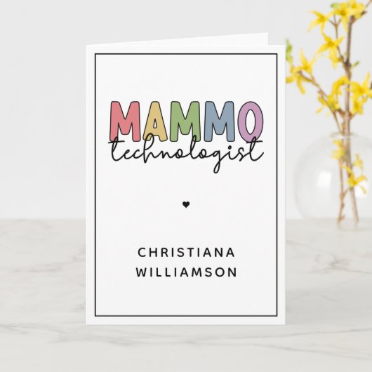 Custom Mammo Technoloog Mammography Tech Kaart (Gele Bloem)