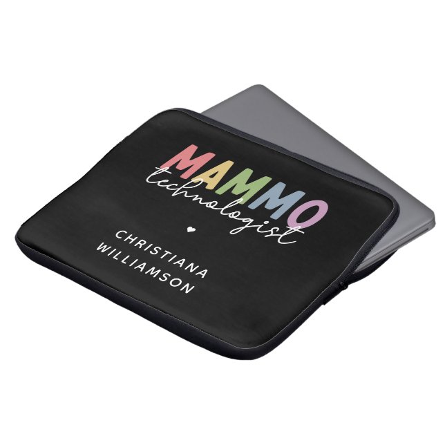 Custom Mammo Technoloog Mammography Tech Laptop Sleeve (Voorkant top)