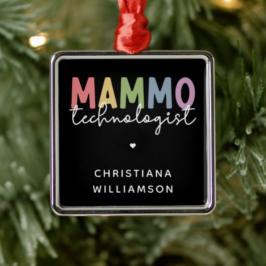 Custom Mammo Technoloog Mammography Tech Metalen Ornament (Boom)