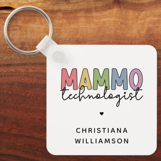 Custom Mammo Technoloog Mammography Tech Sleutelhanger (Voorkant)