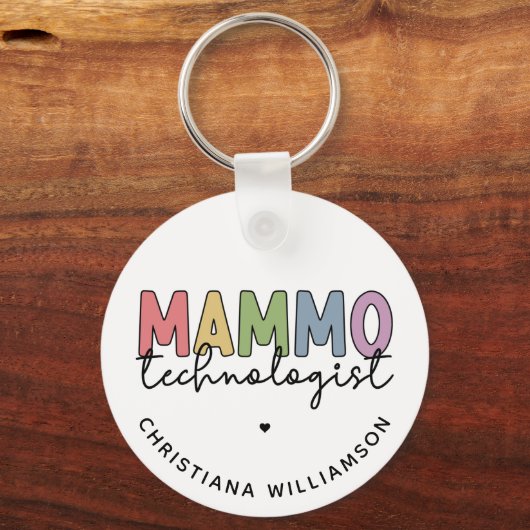 Custom Mammo Technoloog Mammography Tech Sleutelhanger (Voorkant)