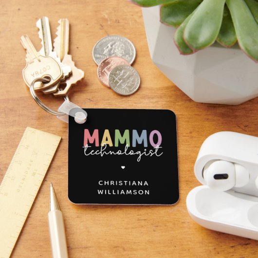 Custom Mammo Technoloog Mammography Tech Sleutelhanger (Bureau)