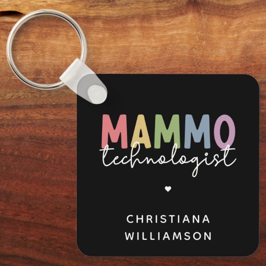 Custom Mammo Technoloog Mammography Tech Sleutelhanger (Voorkant)