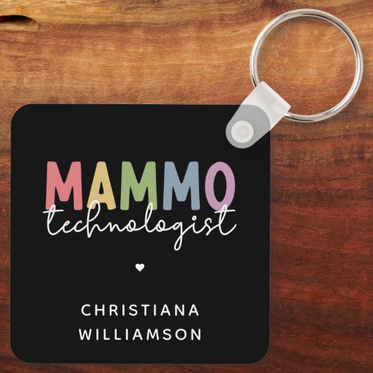 Custom Mammo Technoloog Mammography Tech Sleutelhanger (Achterkant)