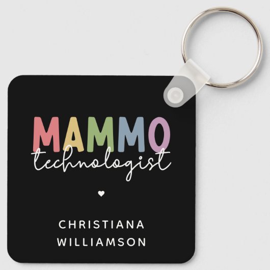 Custom Mammo Technoloog Mammography Tech Sleutelhanger (Achterkant)