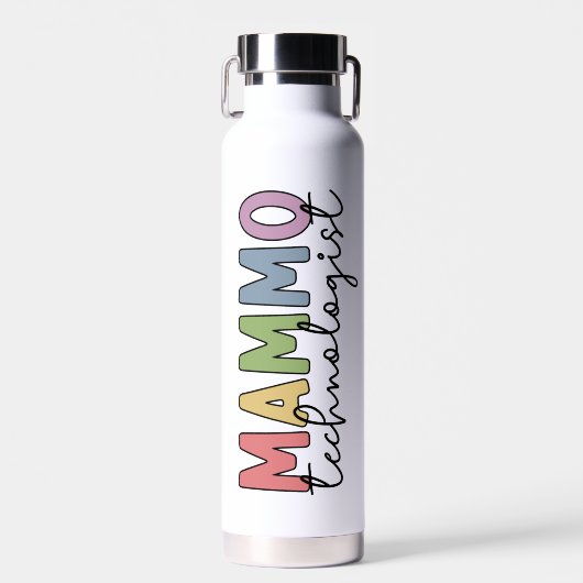 Custom Mammo Technoloog Mammography Tech Waterfles (Voorkant)