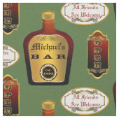 Custom Man Cave Liquor Bottle Bar Open Pattern Stof (Close Up)