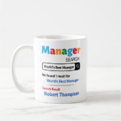 Custom Manager Gift, 's werelds beste manager PhD- Koffiemok (Links)