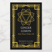 Custom Manipura Solar Plexus Chakra Essential Oil  Wijn Etiket (Enkel label)