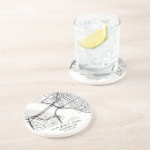 Custom Map "Where We Met" First Date Personalized Zandsteen Onderzetter (Zijkant)