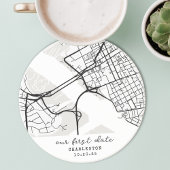 Custom Map "Where We Met" First Date Personalized Zandsteen Onderzetter