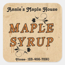 Custom Maple Syrup Business Product Sticker