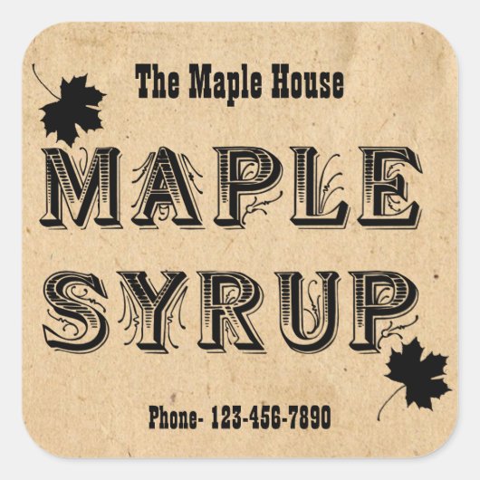 Custom Maple Syrup Maple Leaf Business Sticker (Voorkant)