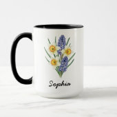 Custom March Birth Flower - Personalized Name Mok (Links)