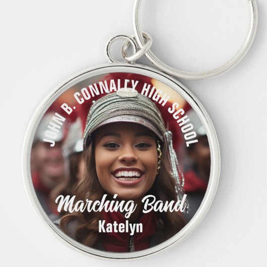 Custom Marching Band Foto High School Spirit Sleutelhanger (Voorkant)