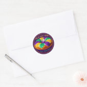 Custom Mardi Gras King Cake & Baby Ronde Sticker (Envelop)