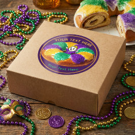 Custom Mardi Gras King Cake & Baby Ronde Sticker