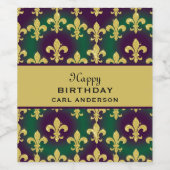Custom Mardi Gras Party Wijn Etiket (Enkel label)