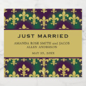 Custom Mardi Gras Retirement Party Sparkling Wijnetiket (Enkel label)