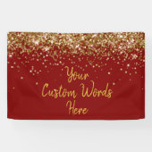 Custom Maroon and Gold Birthday Party Photo Prop Spandoek (Horizontaal)