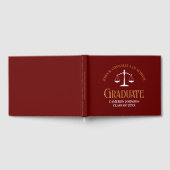 Custom Maroon Gold Law School Afstudeerfeest Gastenboek (Volledig)