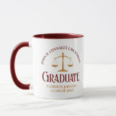 Custom Maroon Gold Law School Afstuderen Gift Mok (Links)
