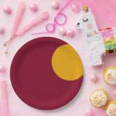 Custom Maroon & Gold Party Paper Plate Papieren Bordje (Feest)