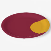 Custom Maroon & Gold Party Paper Plate Papieren Bordje (Gekanteld)