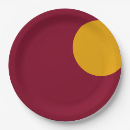 Custom Maroon & Gold Party Paper Plate Papieren Bordje