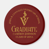 Custom Maroon Gold Veterinary School Afstuderen Magneet (Voorkant)
