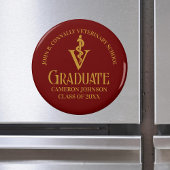 Custom Maroon Gold Veterinary School Afstuderen Magneet