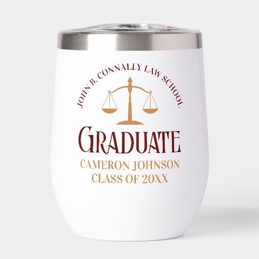 Custom Maroon Law School Afstuderen aandenken (Voorkant)