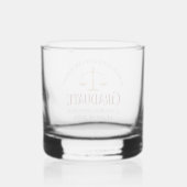 Custom Maroon Law School Afstuderen Herdenking Whisky Glas (Achterkant)