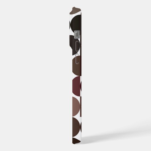 Custom Maroon Rood Beige Tan Bruin Retro Patroon iPhone Hoesje (Linkerkant)