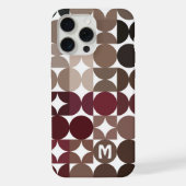 Custom Maroon Rood Beige Tan Bruin Retro Patroon iPhone Hoesje (Achterkant)