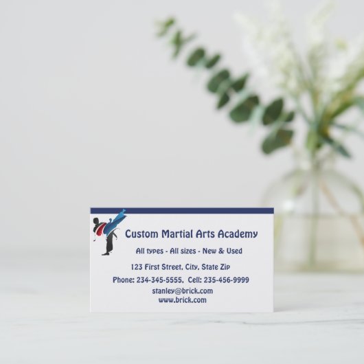 Custom Martial Arts Academy Visitekaartje (Staand voorkant)