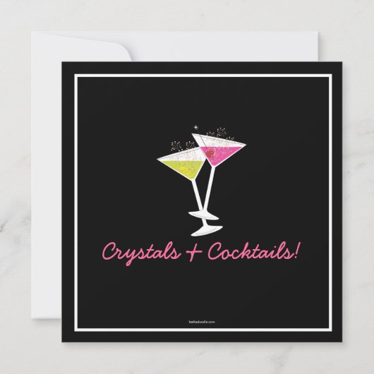 CUSTOM Martini Cocktail Birthday Party Invitation Kaart (Achterkant)
