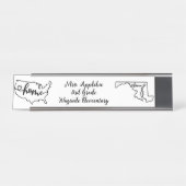 Custom Maryland State US Home Line Art Bureau Naambordje (Voorkant)