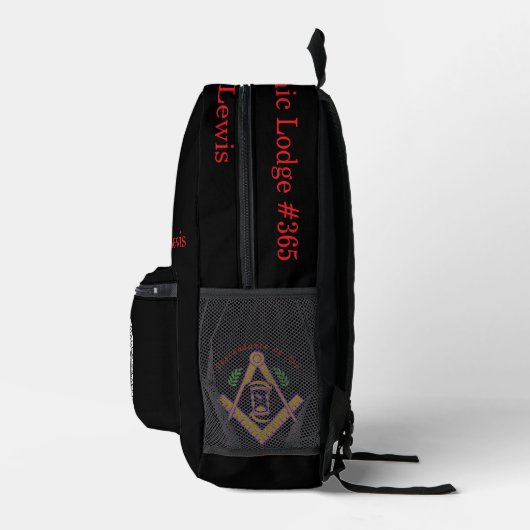 Custom Masonic Lodge Backpack Bedrukte Rugzak (Rechts)