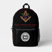 Custom Masonic Lodge Backpack Bedrukte Rugzak (Voorkant)