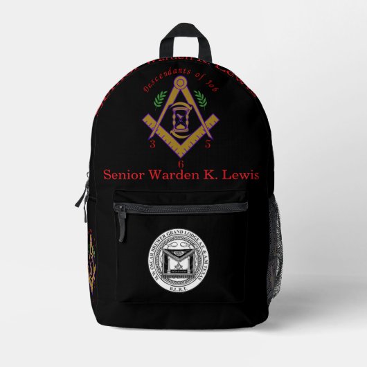 Custom Masonic Lodge Backpack Bedrukte Rugzak (Voorkant)