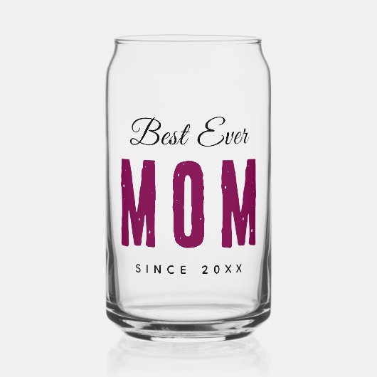 Custom Massage Best Ever Mom – Personalized Gift Blikvorm Glas (Voorkant)