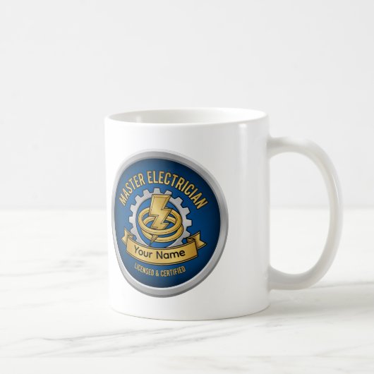 Custom Master Electrician Professional Badge Mug  Koffiemok (Rechts)