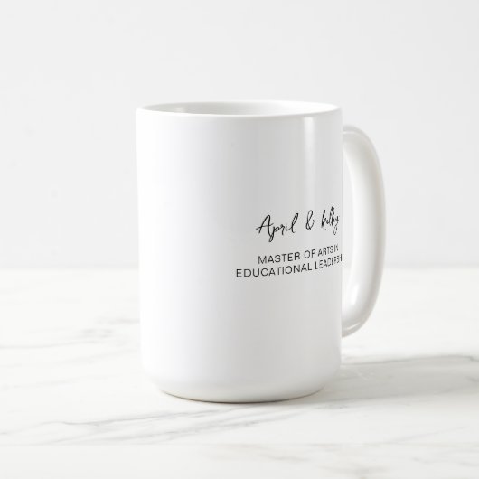 Custom Master's Degree Afstuderen voor haar met na Koffiemok (Voorkant rechts)