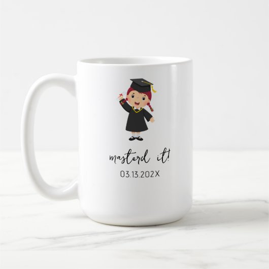 Custom Master's Degree Afstuderen voor haar met na Koffiemok (Links)